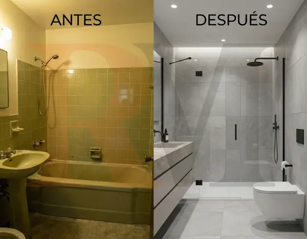 Antes y después de una reforma de baño