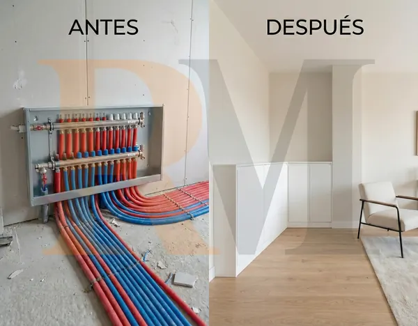 Instalación de suelo radiante y parquet
